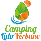 Logo colorato con foglia e onde, evoca natura e relax al Camping Lido Verbano.